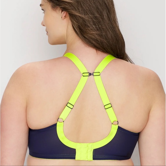 ELOMI Energise High Impact Underwire Sports Bra US 32K (32H UK) Blue EL8041NAY - Picture 2 of 4
